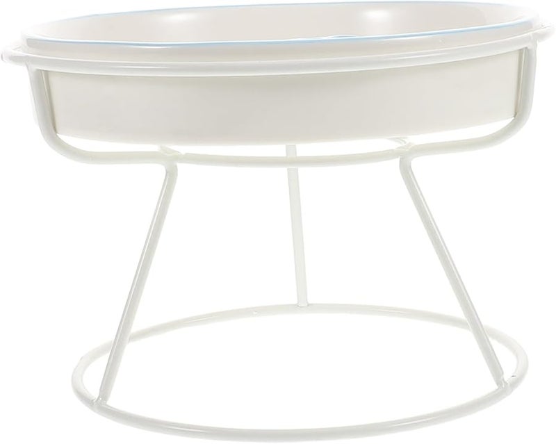 وعاء قطط خزفي متعدد الألوان مرفوع، وحوض مرتفع مريح ومغذي بطيء للقطط والكلاب الصغيرة - Image 1